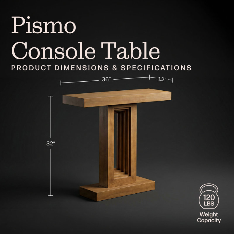 Pismo 36-Inch Solid Wood Console Table, Oak, Oak