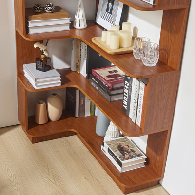 66.93"h X 64.57"h Free Combination Bookcase Set – Corner Unit + Extendable Shelf – Space-saving & Flexible Layout– For Home Office/living Room