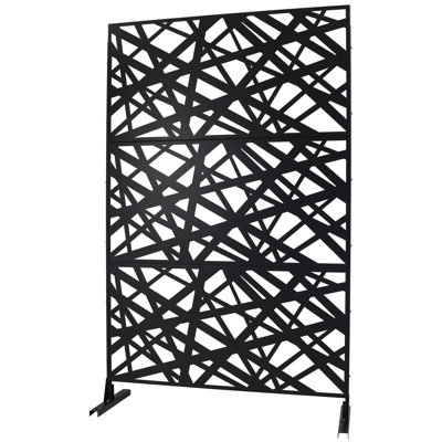 Outdoor & Indoor Privacy Screen Metal Privacy Screen, Freestanding Decorative Privacy Screen for Deck Balcony Patio, Privacy Fence Panels for Outside Lawn Garden