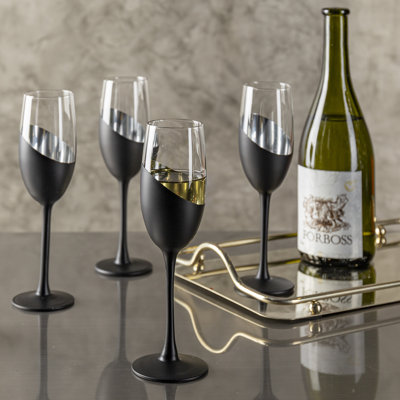4 Piece 237ml Glass Flute Set