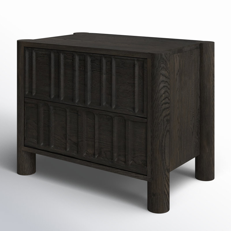 Gelsey Solid Wood 32" Nightstand, Black
