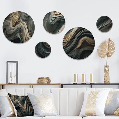 Wave Twist Abstract Artwork - Abstract Liquid Ink Metal Wall Décor