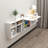Floating Desk, Wall Mounted Table, White Wood Modular Bookcase with Fold Down Workstation-763175200