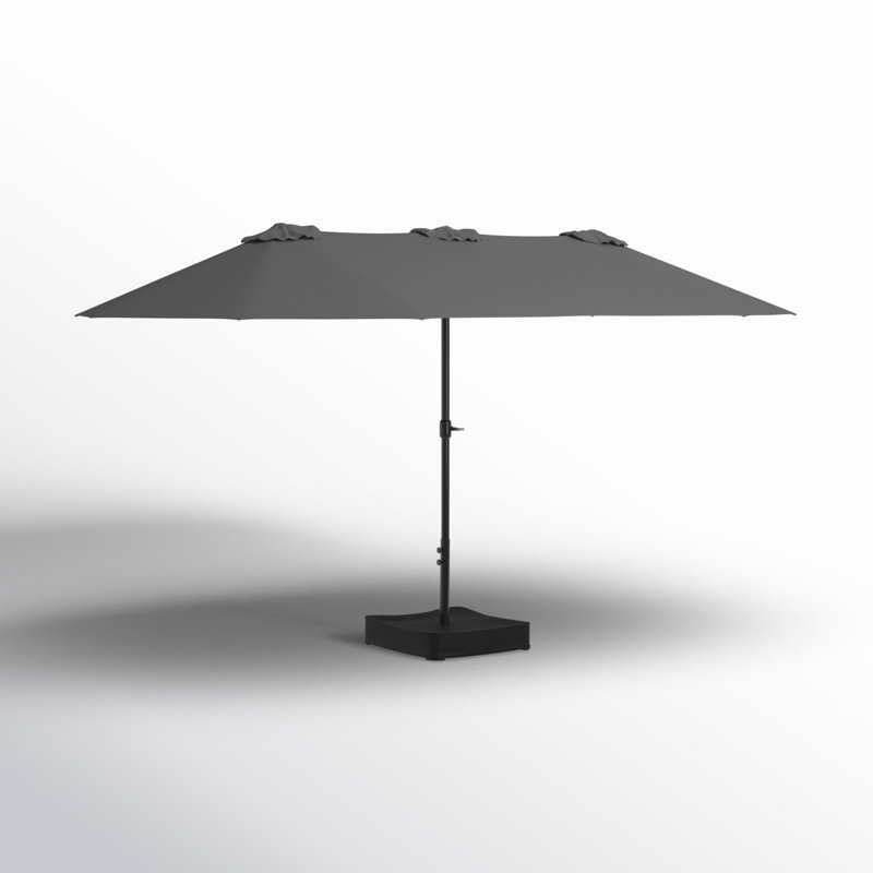 Ayram 457.2cm X 274.3cm Rectangular Market Parasol, Light Grey