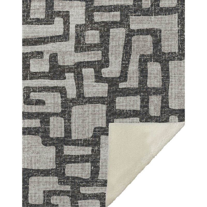 Jeté en sherpa One Pixie Street 50 "x 70", Beige ; noir