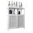 White Large Capacity Bamboo Storage Cabinet Furniture For Bathroom Living Room Bathroom Bamboo Storage Cabinet With Shelves-101351904-101351907