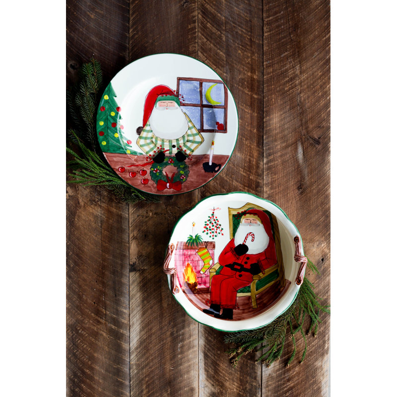 Old St. Nick Earthenware Serving Bowl