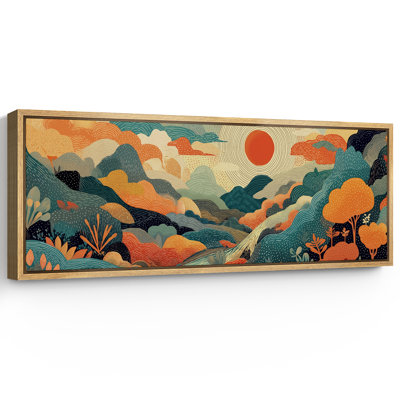 "Colorful Abstract Landscape Illustration" - très grande impression sur toile encadrée