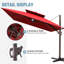 Parasol excentré en porte-à-faux de 141 po x 104 po, base incluse-512861566