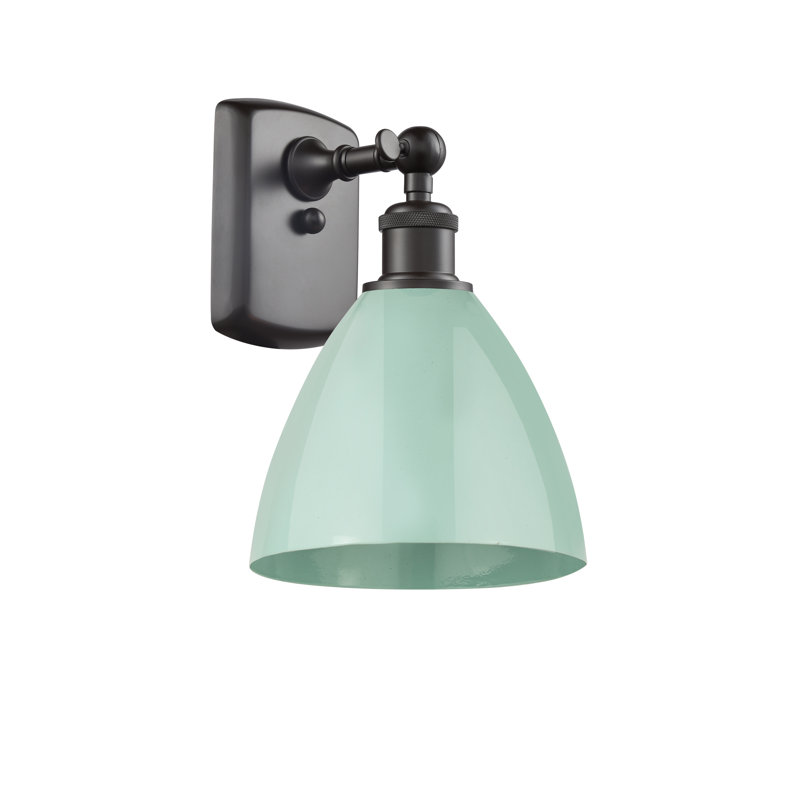 Steel Armed Sconce, Seafoam, Oil Rubbed Bronze