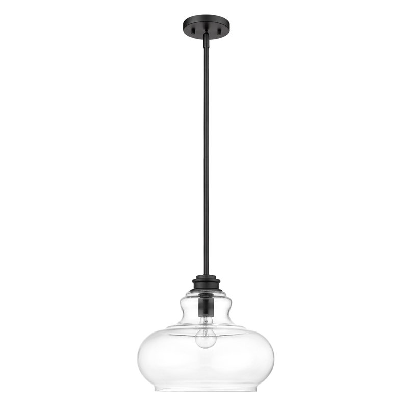 Luminaire suspendu 1 lumière Torrel, Noir mat