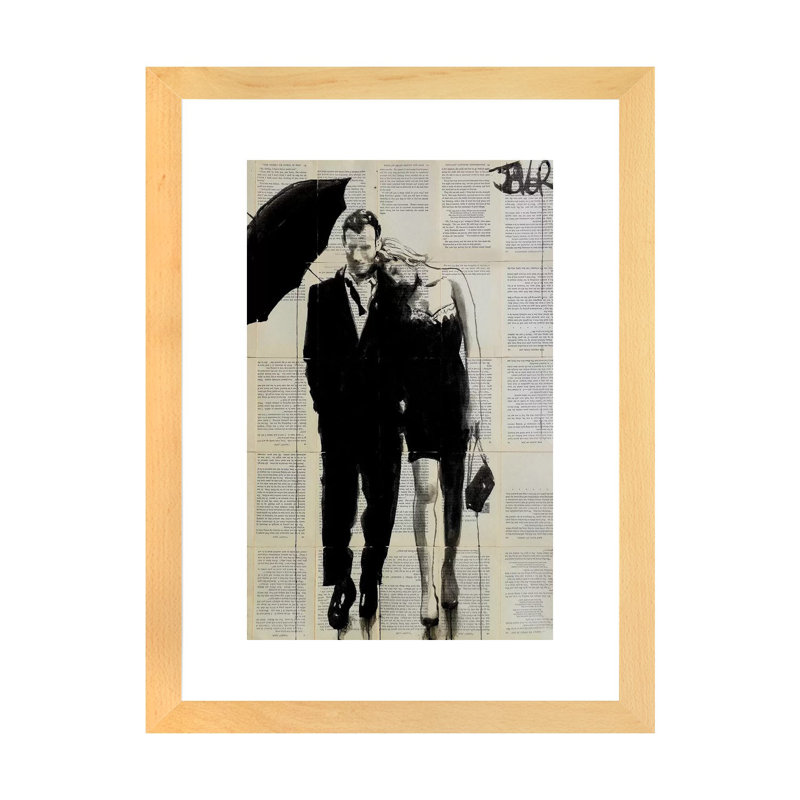 Impression d’art graphique, "each other" par Loui, Toile avec cadre en bois beige, Blanc, H 24 po x l 16 po x P 1 po