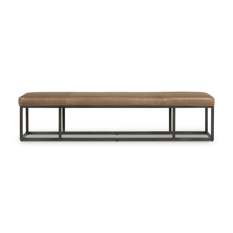 Beaumont Leather Dining Bench, Dakota Warm Taupe