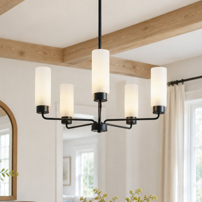 5-Light Dimmable Shaded Chandelier