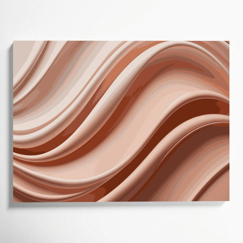 Gradient abstrait 73, art mural sur toile brune, H 20 po x l 30 po