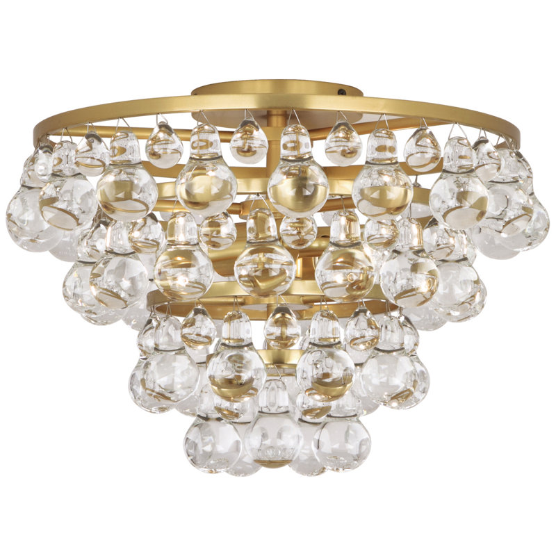 Bling 2 - Light Semi Flush Mount, Antique Brass