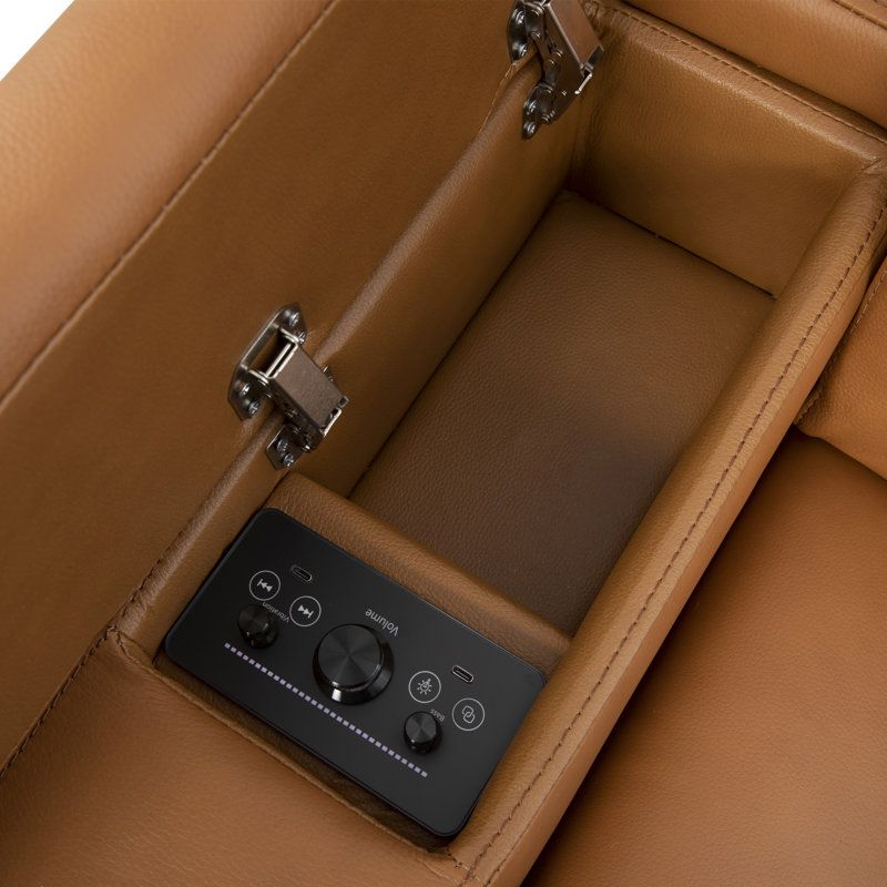 Siège de cinéma 3 places Zero Gravity Power avec P3 audio immersif, Cuir fleur brun