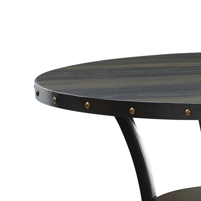 Durst Round Metal Base Dining Table, Smoke, Standard Height (30" Height)