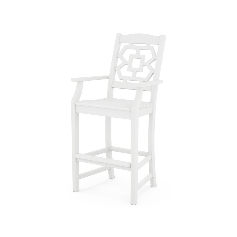 Ensemble repas pour 4 personnes avec table ronde Chinoiserie, Blanc