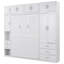 Lit double avec casiers - Tablettes et armoires blanches, robustes et blanches