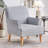 Striped Upholstered Wooden Chair with Rolled Arm-951354672