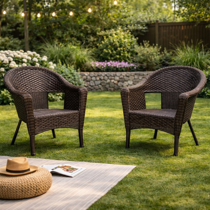Chaise de patio simple Winterbury Clark, Espresso