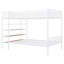 Lit superposé simple au-dessus d'un lit double en métal avec tablettes à 5 niveaux-118019219