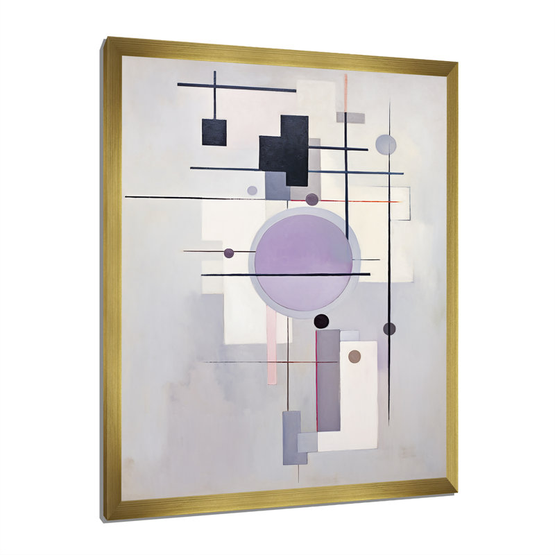 «Jaival», mauve, «Transcendent Geometries II» - imprimé, H 32 po x l 16 po x P 1 po, Encadrement doré