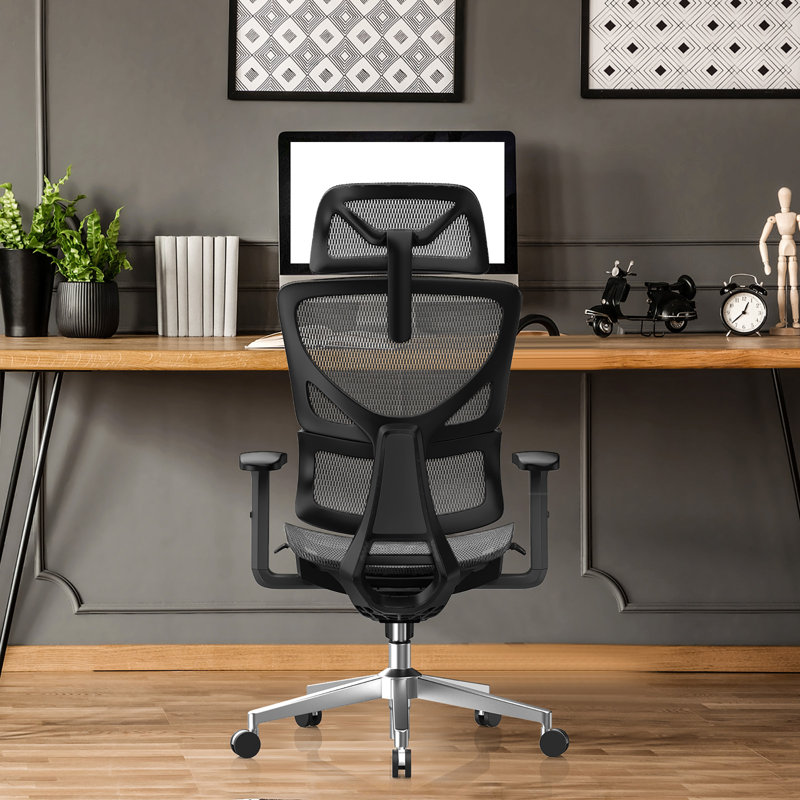 Task Chair with Headrest, Gray