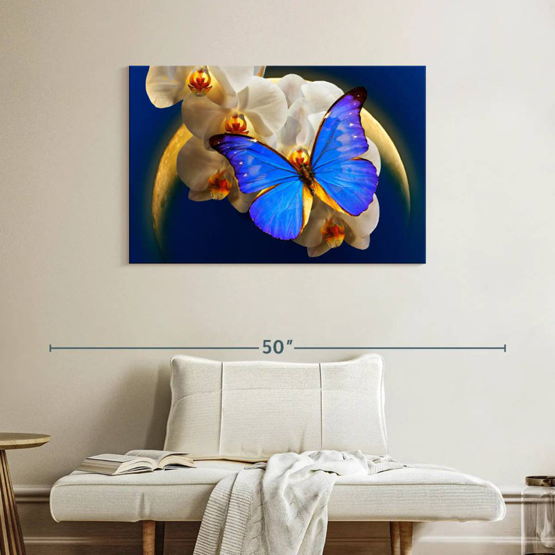 Moonlit Morpho Butterfly, 26" H x 39" W