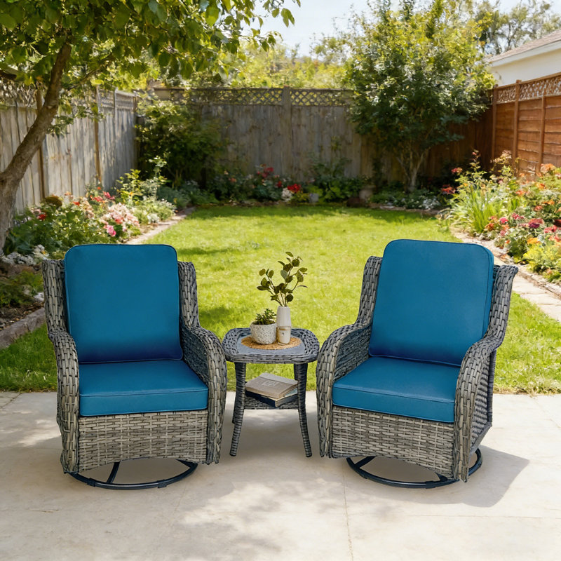 3 Piece Wicker Patio Furniture Set 
