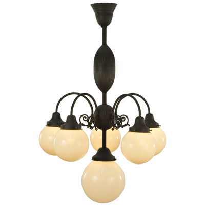 Lustre classique 6 lumières à abat-jour Lafayette