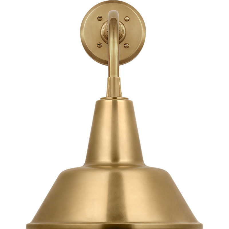 Thomas O'Brien 1 - Light Outdoor Barn Light, 17.75" H x 12.5" W x 16.75" D, Hand-Rubbed Antique Brass