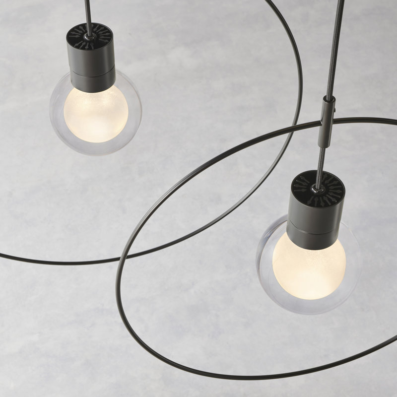 Mina LED Pendant, 1, 152" H x 7.6" W x 5" D, Black