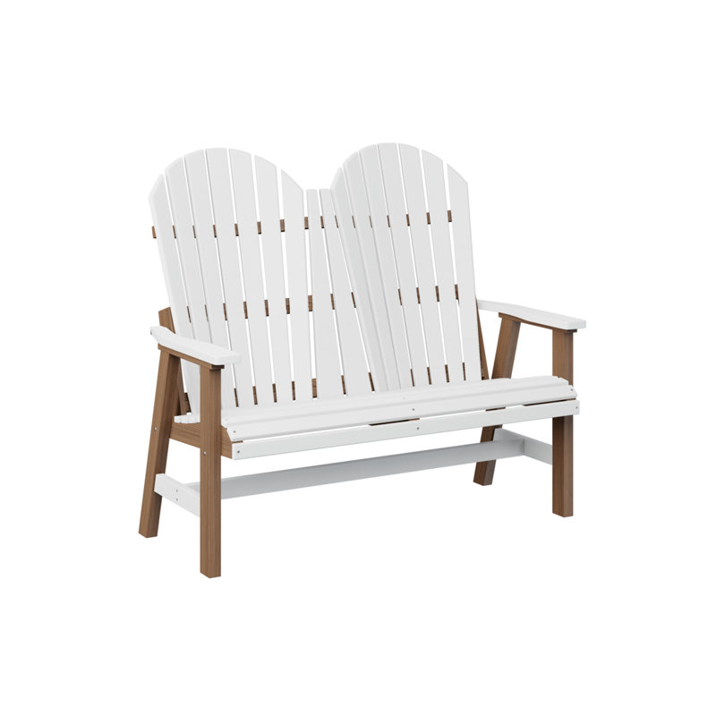 Berlin Gardens Comfo Back Loveseat, White Top/Antique Mahogany Base