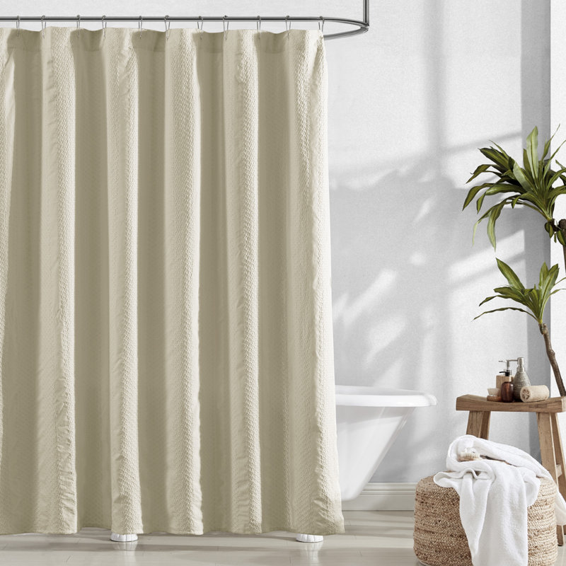 Gracie Oaks Ibtissem 100% Cotton Solid Color Single Shower Curtain ...