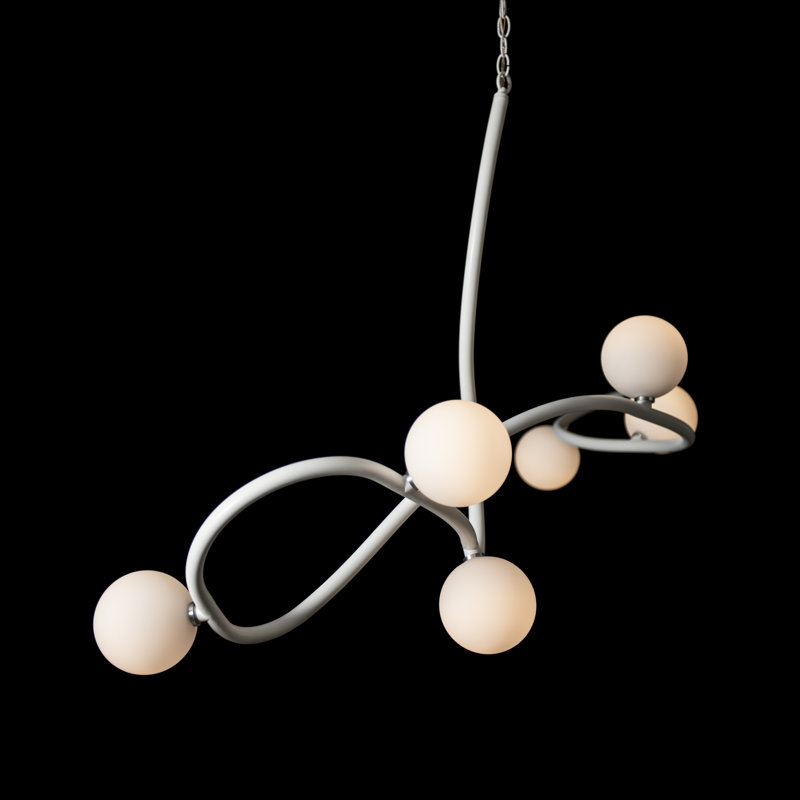 Slide 6 - Light Unique/Statement Modern Linear Chandelier, White