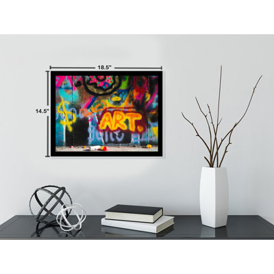« abstract city pulvérisation, art graffiti », reproduction de photo encadrée