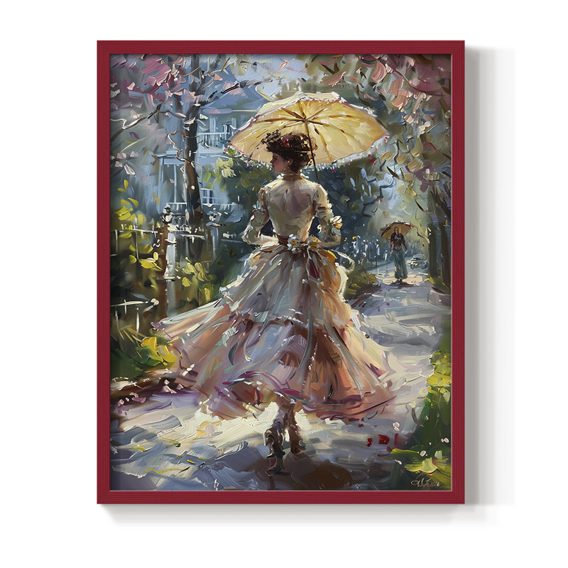 Série encadrée WOMEN DCxxxvii - bois massif, H 15 po x l 12 po, Rouge