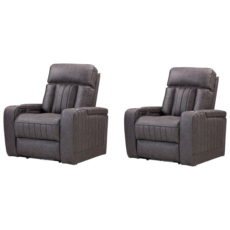 Ensemble de deux fauteuils inclinables électriques Desiri, Gris