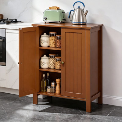 Freestanding Bathroom Cabinet, Double Door, Adjustable Shelf, Modern