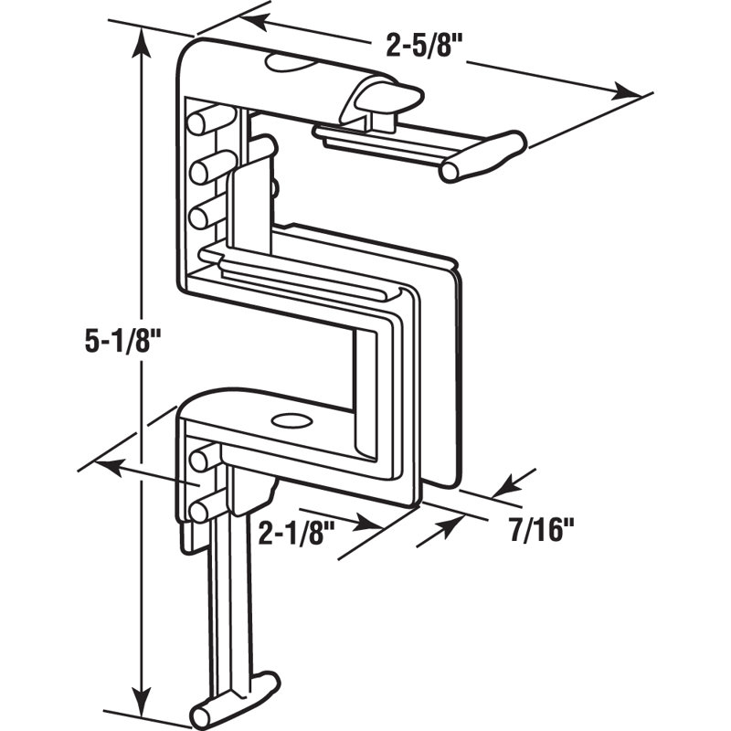 Prime-Line Top Door Insert, 1 In., Unplated