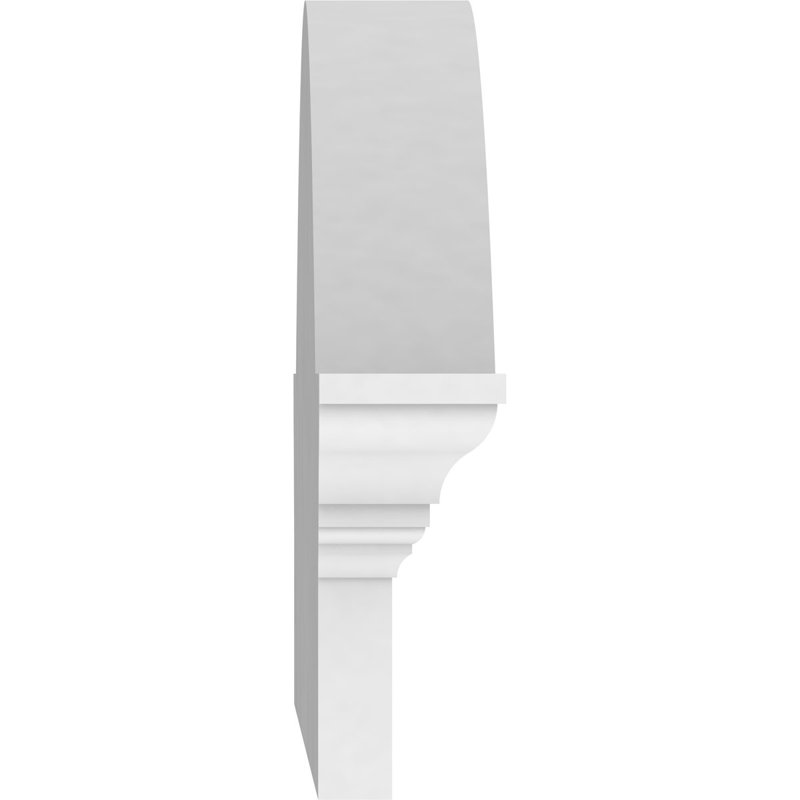 42"W x 11-1/2"H x 2-1/2"P Segment Arch W/ Flankers Sunburst Architectural Grade PVC Pediment, 11-1/2" H  x 42" W  x  2-1/2" D