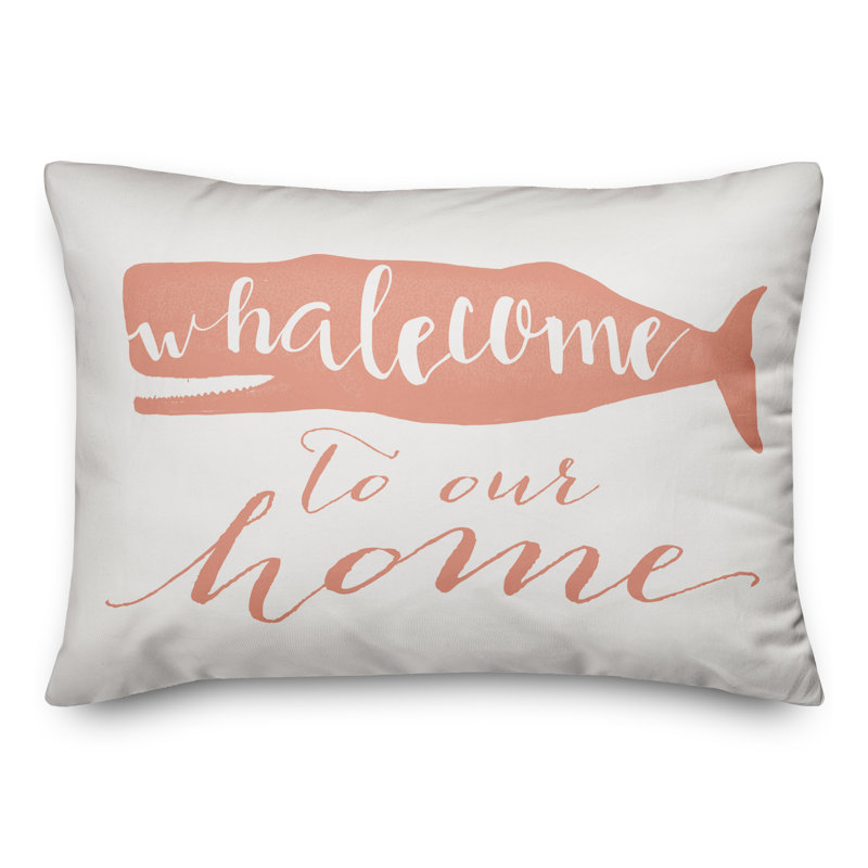  Whalcome Home Rectangular Pillow Cover & Insert, Orange