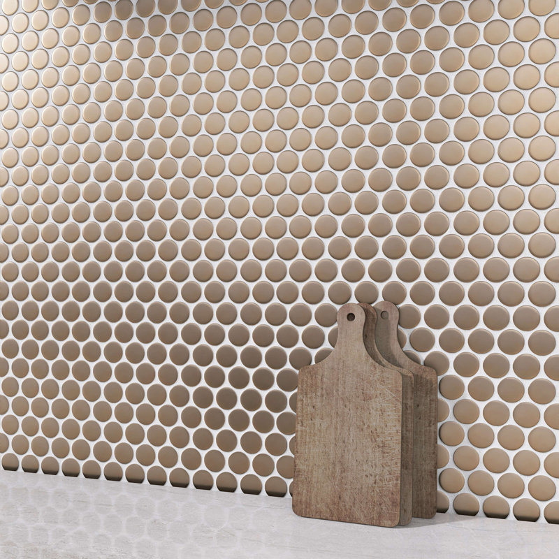 0.75" x 0.75" Metal Penny Round Mosaic Tile