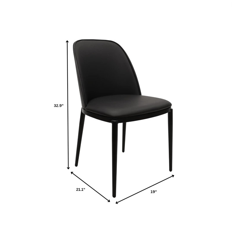 Larenzo 18.7'' H Upholstered Metal Side Chair, Black/Black