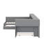 Lit plateforme en L avec lit gigogne, lit de jour avec tablette de rangement et station de charge, structure de lit d'angle simple en bois-109218148