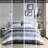 Cozy Comforter With Navy Blue Grey Microfiber Stripe Sheets - Softness Bedroom Pattern Soft And Warm