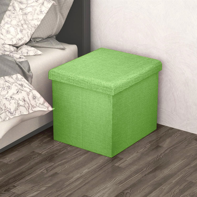 38cm Wide Square Solid Colour Footstool Ottoman with Storage