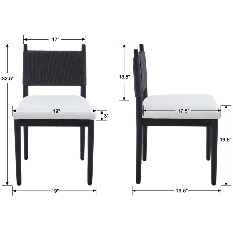 Chaises de salle à manger rembourrées modernes avec dossier et pieds en bois massif pour le salon / salle à manger